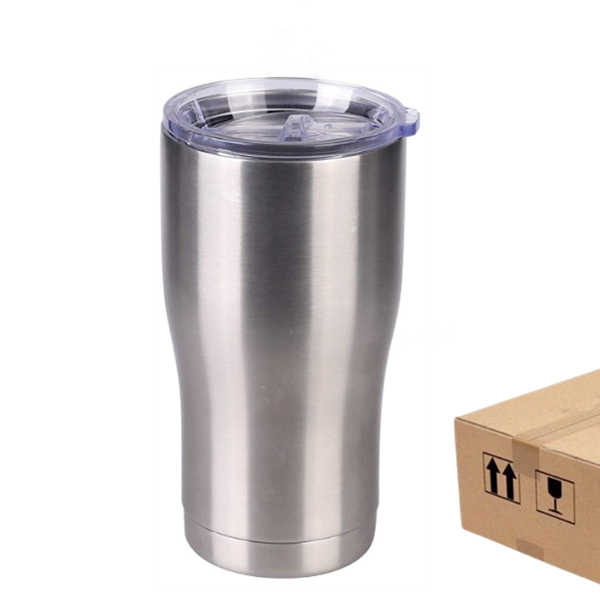 20oz Curved Tumbler Stainless Steel Sippy Cup