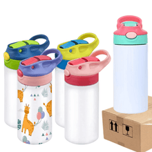 Load image into Gallery viewer, 12oz CASE (25 UNITS) Kid sublimation Strainght Insulated Tumbler cute sippy cup - OTL
