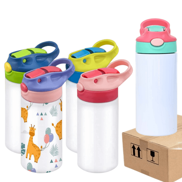 12oz CASE (25 UNITS) Kid sublimation Strainght Insulated Tumbler cute sippy cup - OTL