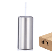 Load image into Gallery viewer, 12oz CASE (25 UNITS) Skinny Straight Tumblers / silver - OTL
