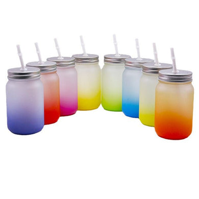 12OZ Case（16 units）Frosted Color Glass Mason Jar Sublimation Blank - OTL