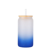 Load image into Gallery viewer, 16oz Case 30Unit Gradient Tumbler Single Layer Heat Resistant Borosilicate Cold Color Tumbler With Bamboo Lid And Straw - OTL
