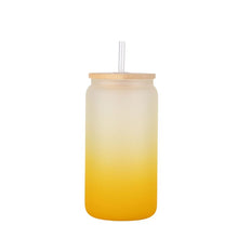 Load image into Gallery viewer, 16oz Case 30Unit Gradient Tumbler Single Layer Heat Resistant Borosilicate Cold Color Tumbler With Bamboo Lid And Straw - OTL
