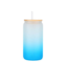 Load image into Gallery viewer, 16oz Case 30Unit Gradient Tumbler Single Layer Heat Resistant Borosilicate Cold Color Tumbler With Bamboo Lid And Straw - OTL
