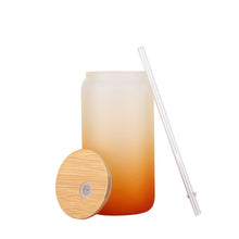 Load image into Gallery viewer, 16oz Case 30Unit Gradient Tumbler Single Layer Heat Resistant Borosilicate Cold Color Tumbler With Bamboo Lid And Straw - OTL
