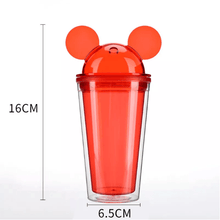 Load image into Gallery viewer, 16oz CASE(48 UNITS) Mickey Ears Acrylic clear straw tumbler - OTL
