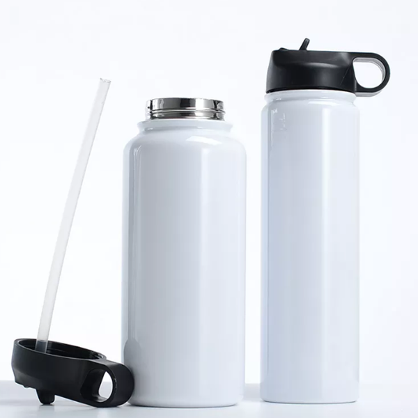32 Oz Sublimation Blanks Tumbler White Sports Water Bottles, Double Wall  Vacuum
